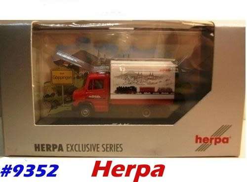 Merrcedes-Benz 1 tonner tarped truck 2005 red  H01/87 Herpa NEW+boxed #9352 Herpa