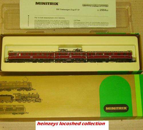 N gauge NEW 3-pce configuration of DB ET87 Regional Commuter Train by Minitrix - money-back-g'tee