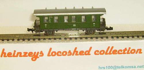 N gauge small oldtimer local PASSENGER COACHES, top condition, 7 day money-back guarantee!