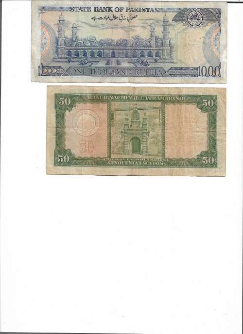 Pakistan & Mozambique Banknotes