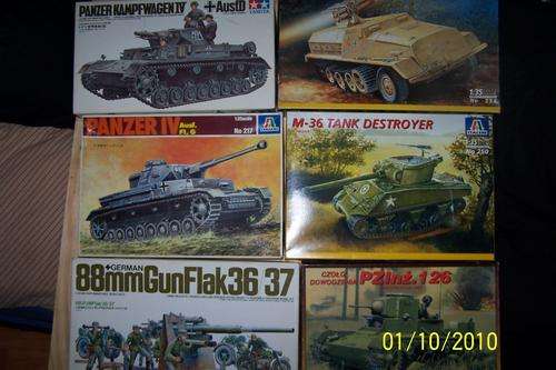 Bundle of 6 assorted WWII model kits in 1:35 scale