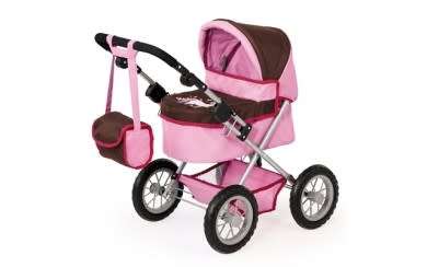 Trendy Doll's Pram - Pink/Brown