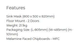 Sink Mask 2 Door Cabinet - Sonoma Oak