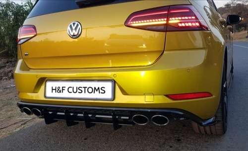 PLASTIC REAR BUMPER DIFFUSER (ADD-ON 4 PIN) (VW GOLF 6 / 7 / 7.5 GTI / R)