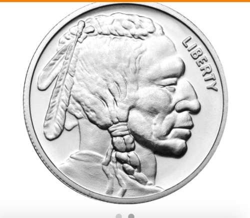 1 oz 99.99% Pure Silver Buffalo Unc.