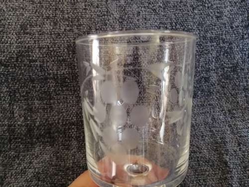 Vintage 11.5cm sherry glass with grape pattern