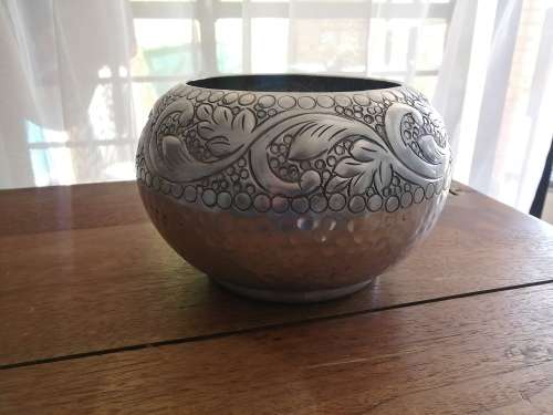 Metal flower vase