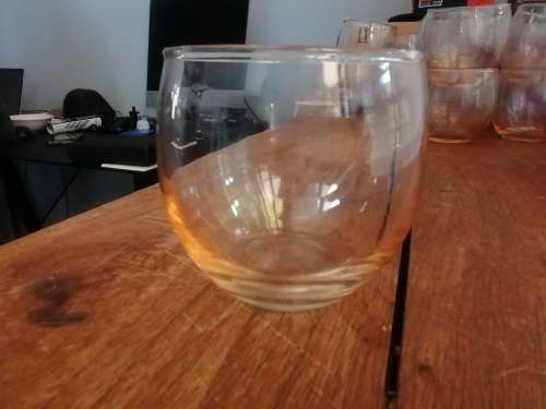 Peach vintage glass