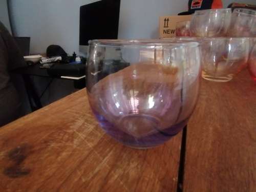 Vintage blue glass set of 2