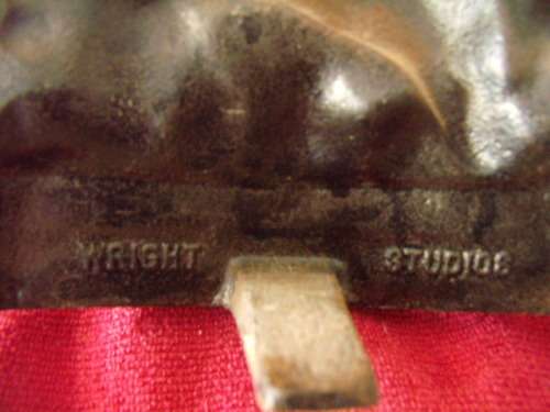 Vintage Wright Studios Cast Iron King Fisher Door Stop.