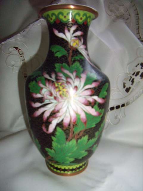 Cloisonne -  Large Vase - Enamel worked onto Copper base
