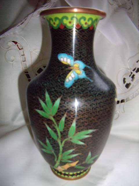 Cloisonne -  Large Vase - Enamel worked onto Copper base