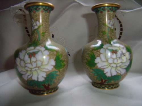 Cloisonne - Enamel Vases - Set of 2