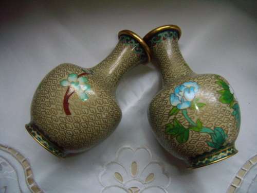 Cloisonne - Enamel Vases - Set of 2