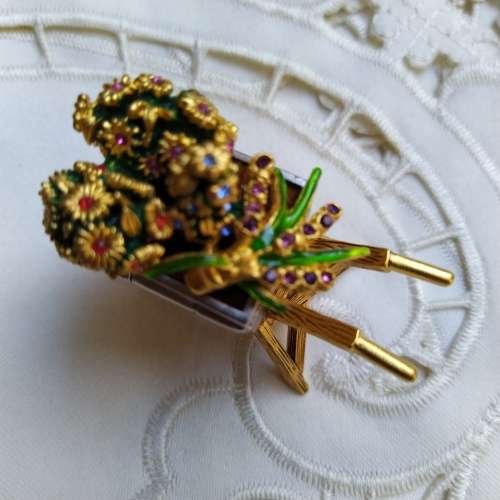 Estee Lauder Solid Perfume Collectable Wheel Barrow Holder