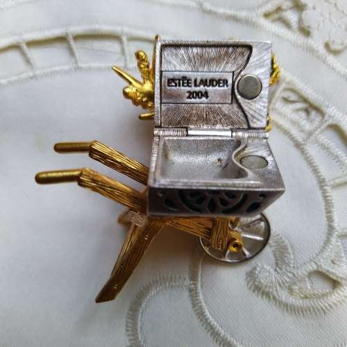 Estee Lauder Solid Perfume Collectable Wheel Barrow Holder