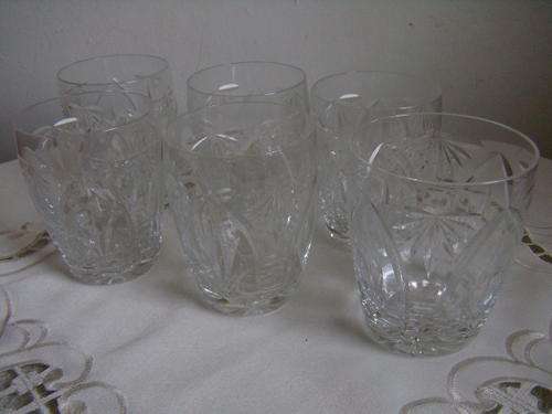 Webb Corbett Crystal Whiskey/Brandy Glasses x 6- Marked with logo