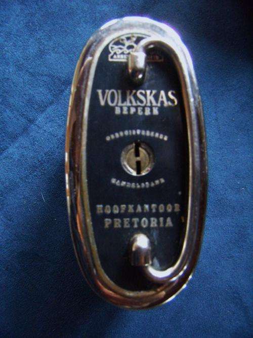 Volkskas Metal Savings Money Box with original Box - Pennies,Trippens etc