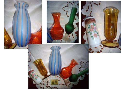 Glass Vase Collection - Green Venetian Bud Vase, Handpainted Floral Vase, BARAGIN TIME!!