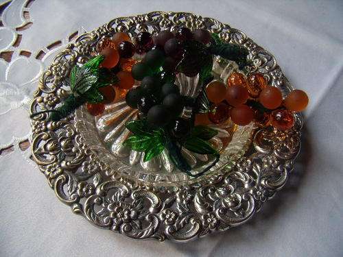 Silver Filigree Tray/Dish with Glass Inner  - Lovely Condition