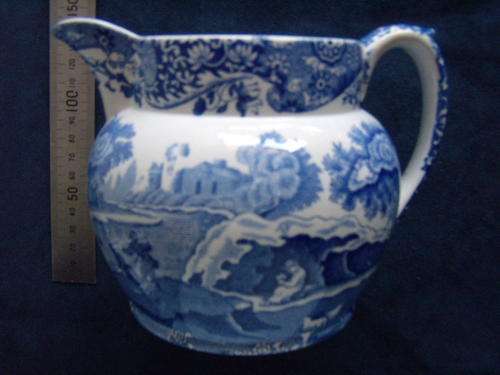 Spode's Italian Jug Blue & White - Nice big stocky Custard Jug - LOW START!!- Mint Condition