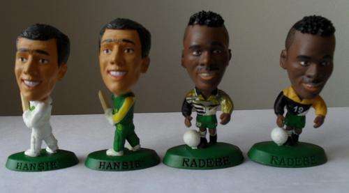 Unique Hansie Cronje and Lucas Radebe career series. 2 Shell Headliners PLUS 2 repainted figures