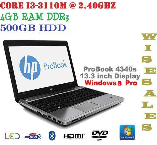 HP PROBOOK 4340s ,CORE I3-3100 @ 2.40GHZ, 4GB RAM,500GB HDD ,VERY GOOD CONDITION
