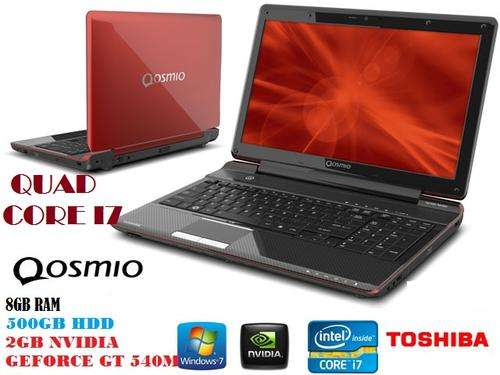 TOSHIBA QOSMIO , QUAD CORE I7-2630QM, 8GB RAM, 500GB HDD, 2GB NVIDIA GRAPHICS, VERY GOOD CONDITION