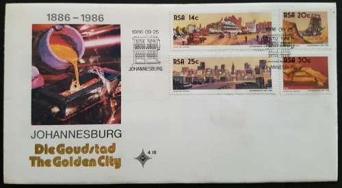 South Africa First Day Cover for Johannesburg turning 100, 1986
