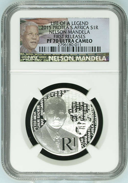 *FINEST KNOWN*2015 PROTEA LIFE OF A LEGEND 3: EARLY YEARS IN JHB**NELSON MANDELA PF70 UC NGC GRADED