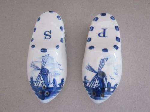 Set of Dutch Shoes Salt & Pepper Set Delft Blue Handpainted