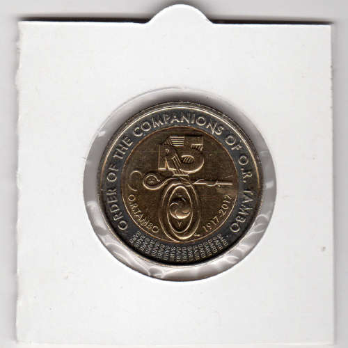 O R Tambo Centenary Five Rand - R5 2017 - Uncirculated In 2 x 2 Coin Flip