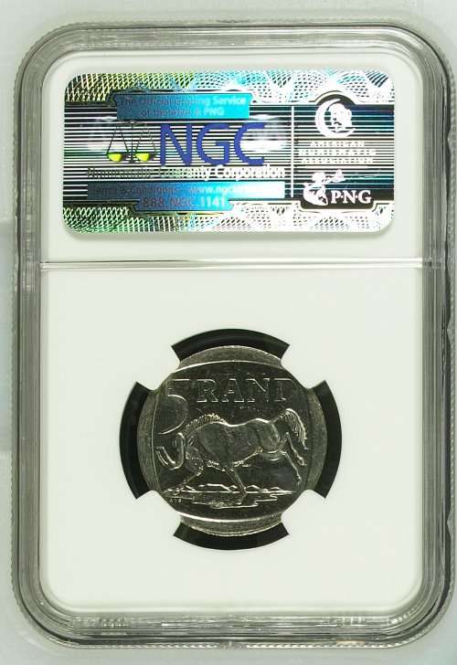 *** MS63 *** Nelson Mandela Smiley Five Rand - R5 2000 - Uncirculated NGC Graded
