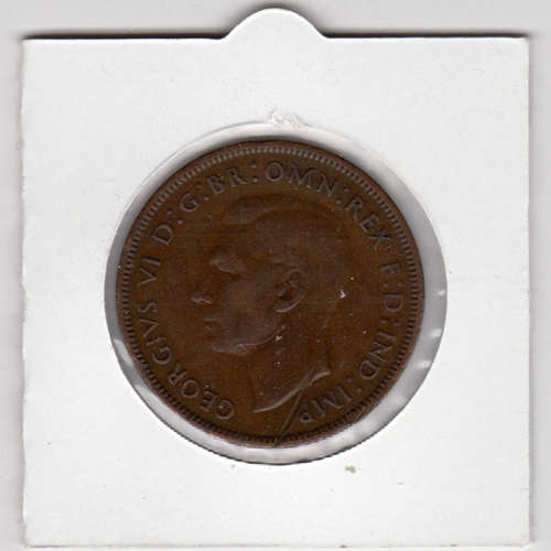 1938 UK - 1 Penny - 1D - In 2 x 2 Coin Flip