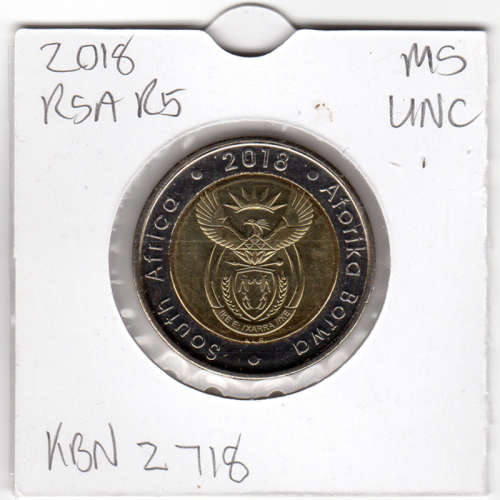 Nelson Mandela Centenary Five Rand - R5 2018 - Uncirculated In 2 x 2 Coin Flip