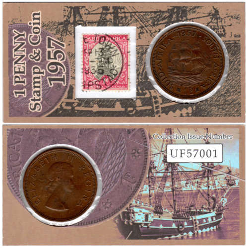 *** Coin & Stamp *** 1957 Union Of South Africa - 1 Penny - 1D - In Collection Coin Flip