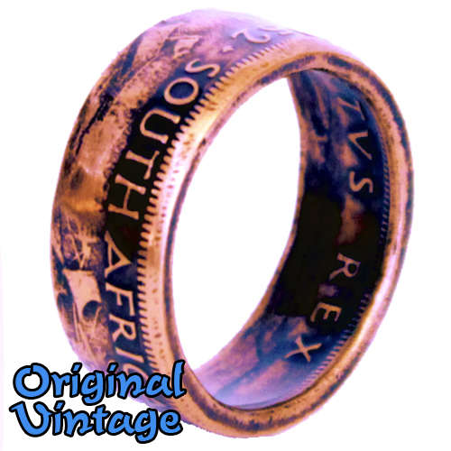 South Africa - Suid-Afrika *** Ladies or Men`s Coin Ring *** Union Of SA - 1/2 or 1 Penny
