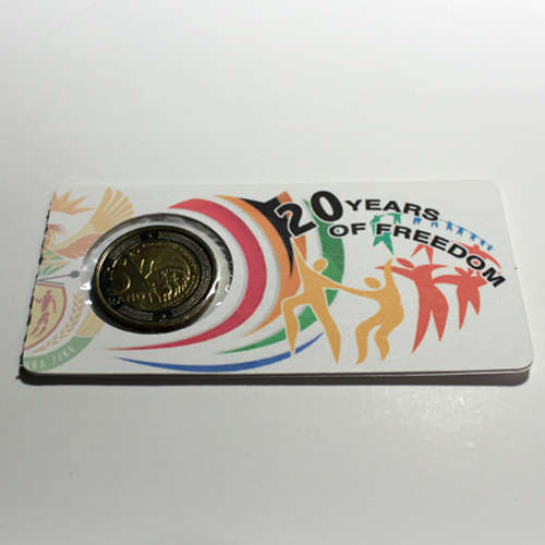 20 Years Of Democracy Five Rand Coin Flip Limited Edition - R5 2014 MS63-MS70 Potential