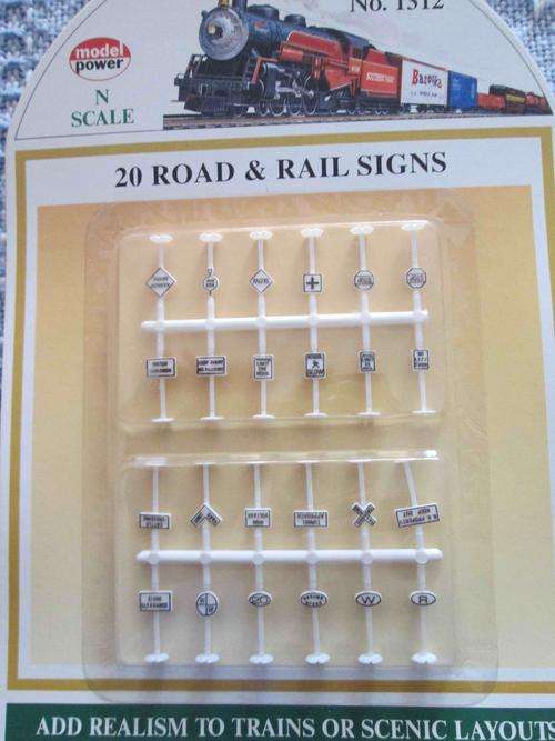 N Scale New 20 Rail and Road Signs