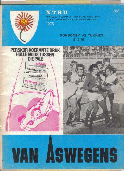 N.T.R.U. Ponsoby vs Tukkies 31.03.75 program