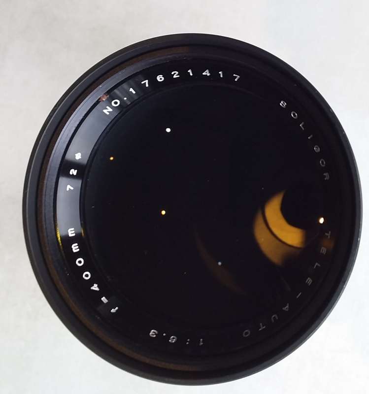 Soligor, 400mm F 6.3 , 72mm Prime lens with PX to M42 adaptor. In excellent condition.