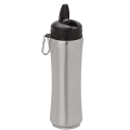 750ml Stainless Steel Bottle Carabiner Clip Pop-Out Spout - NEW - BARRON - 2 colours