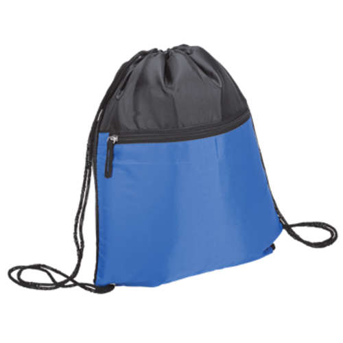 Drawstring Sport Bag with  zip pocket - 7 colours - Barron - New