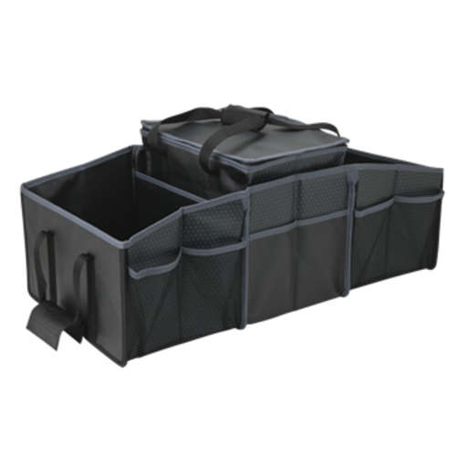 3 Compartment Portable Boot Organizer with removable cooler - black - New - Barron