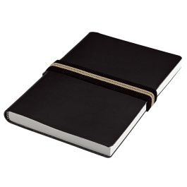 A5 Journal with Striped Elastic Band - 144 Pages - black - New - BARRON