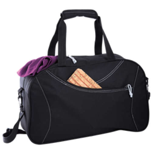 Curve Design Duffel Bag with Silver Grey Stitching - BARRON - 1 colour - New