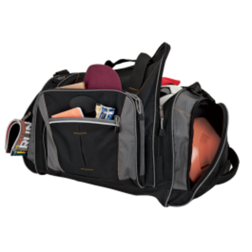 Large Sports Duffel Bag - BARRON - black and grey - New