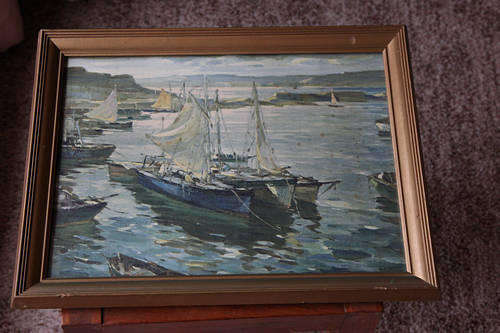 A. Cirino artist - Old jetty/harbour framed painting ?/print