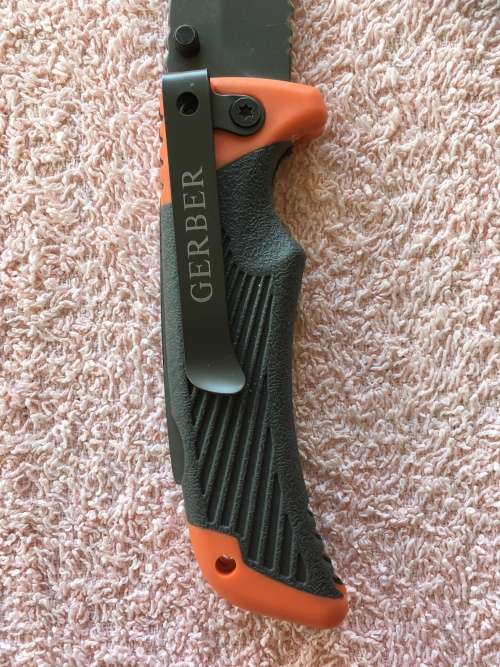 Gerber orange and grey folding knife