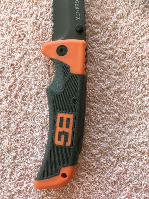 Gerber orange and grey folding knife